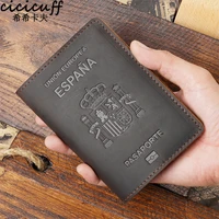 free shipping genuine leather passport cover vacancy blank funda pasaporte business plain passport holder spanish passport cover