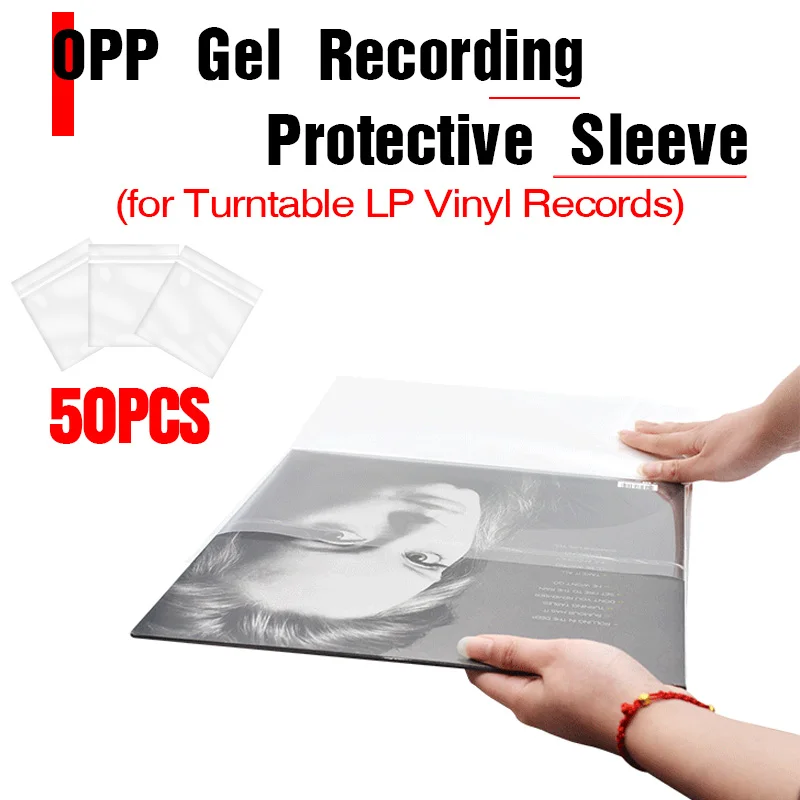 50PCS OPP Gel Record Protective Cover 12