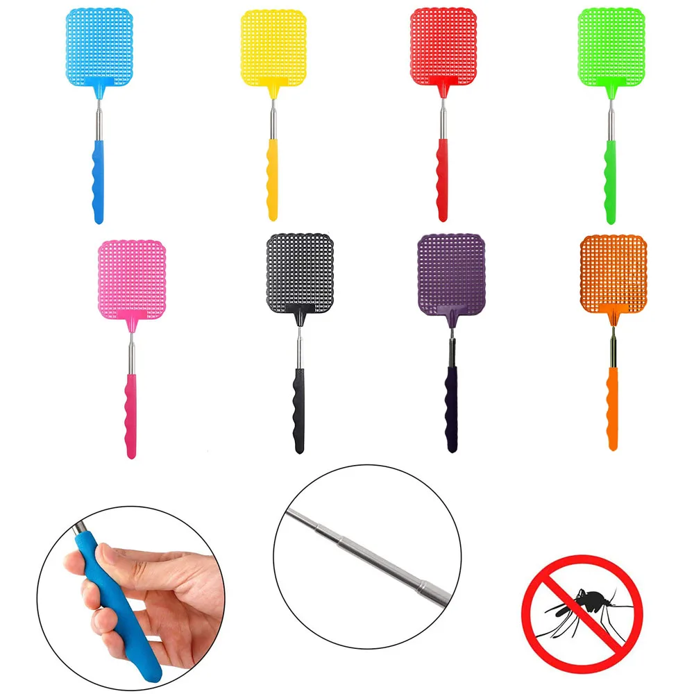 

Indoor Home & Garden Household Extendable Household Fly Swatter Stainless Steel Handle Flyswatter Dusters