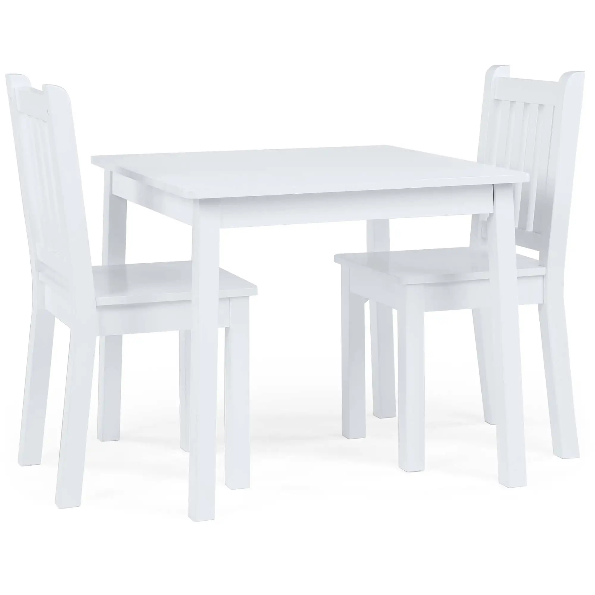 

Humble Crew Daylight Kids Wood Square Table and 2 Chairs Set, White