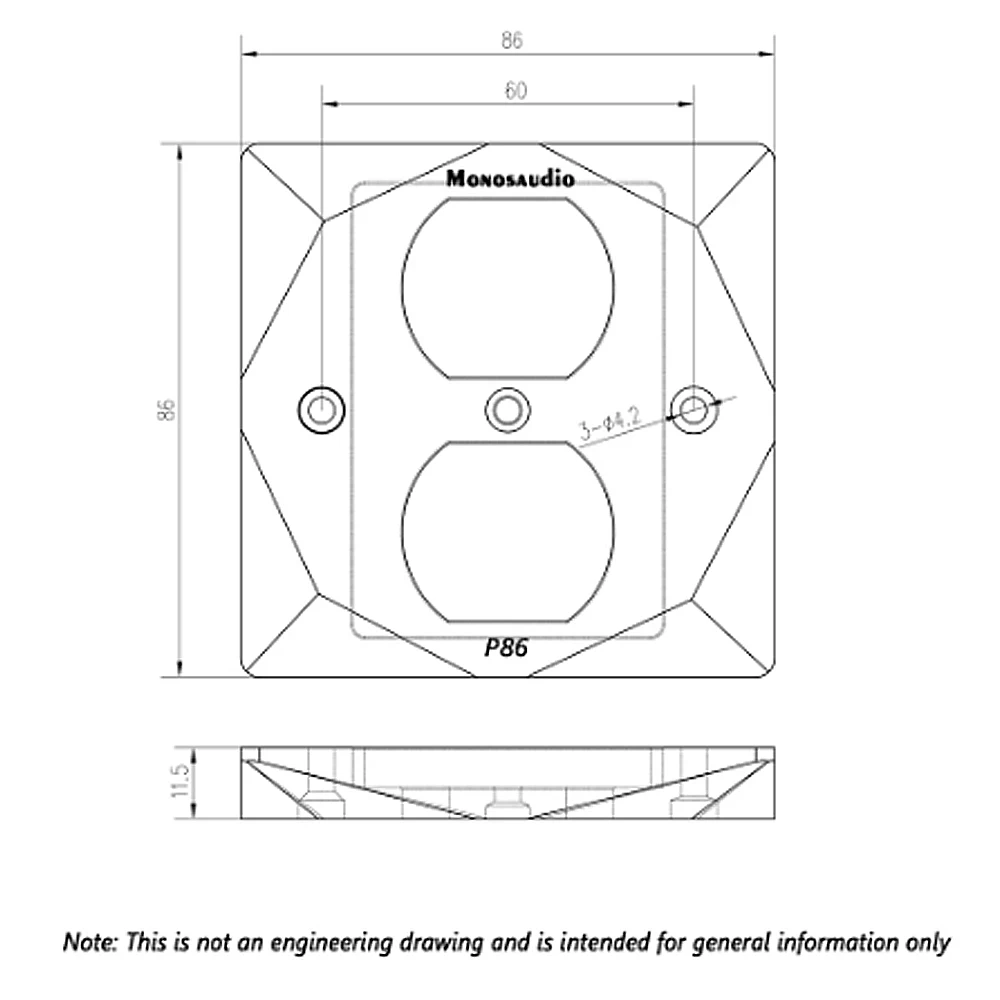 Monosaudio Power Socket HIFI Audio US Dual Mains 20A AC Power Connector Power Receptacle US Socket Outlet Panel Wall Plate