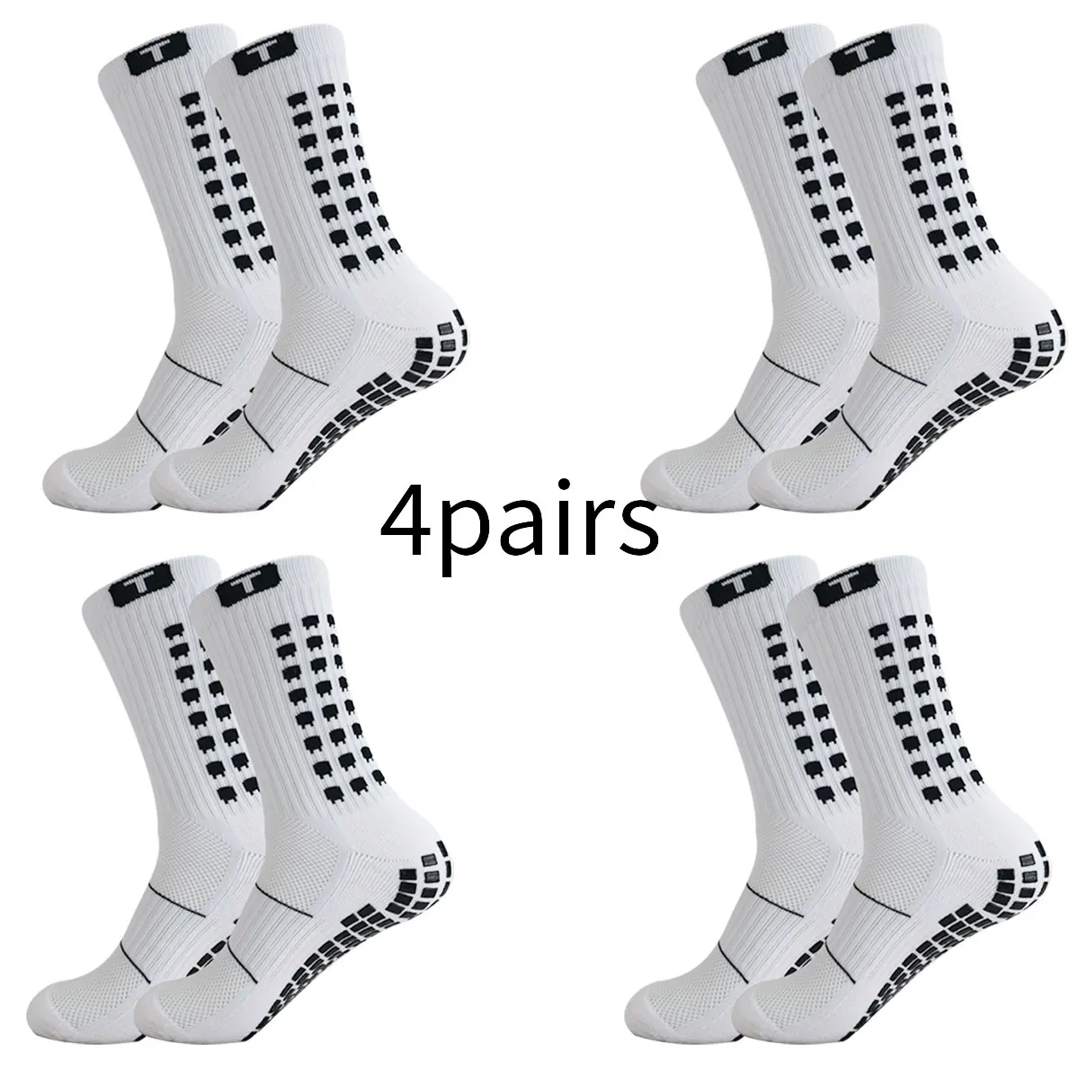 4 пары профессиональных нескользящих спортивных носков Нескользящие резиновые