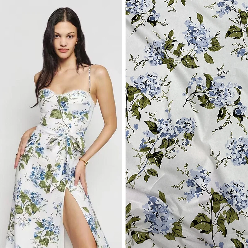 

Фирменная модная яркая ткань из чистого хлопка ручной работы для шитья своими руками высококачественные юбки рубашки одежда ткань с растительным цветком