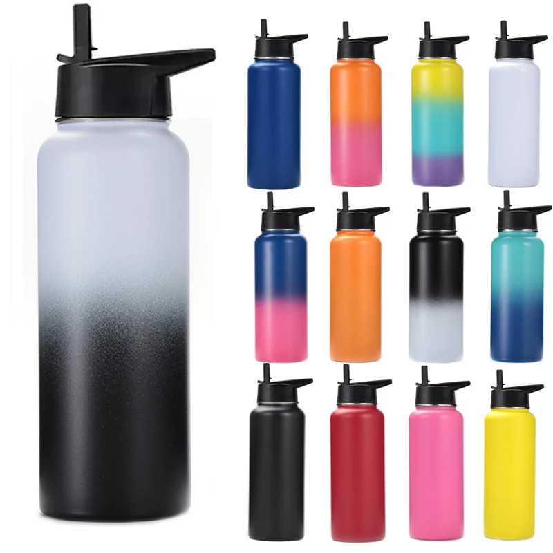 12oz 18oz 32oz 40oz Large Capacity Water Bottle Travel Sport Thermal Flask Stainless Steel Vacuum Insulated Hydroes Thermos Mug