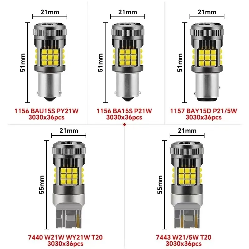 25 Вт 3030 лм P21w Светодиодная лампа для автомобиля 1156 Ba15s автомобильные аксессуары