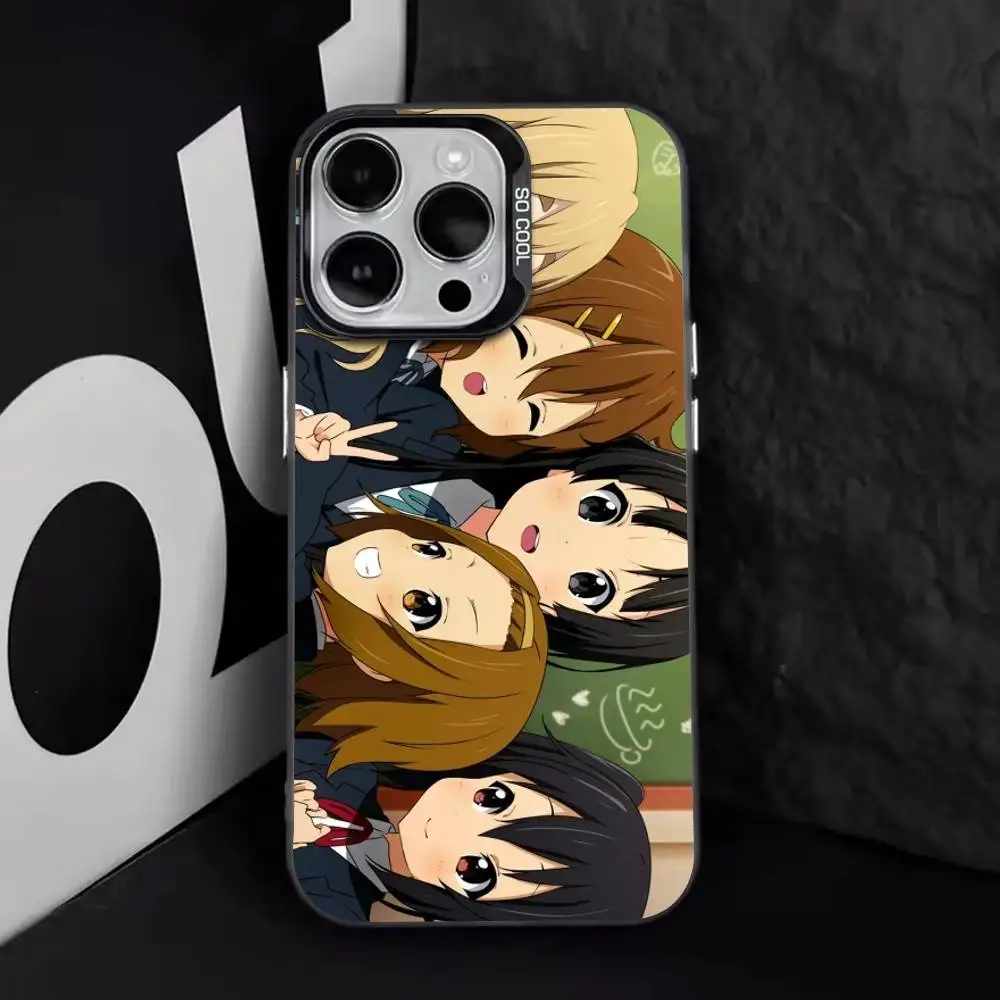 Фото Чехол для телефона K-On! Hirasawa-Akiyama - Tainaka-Kotobuki для iPhone 17, 16, 15, 14, 13, 12, 11 Plus, Pro Max, XS, красочный, серебристо-черный №2