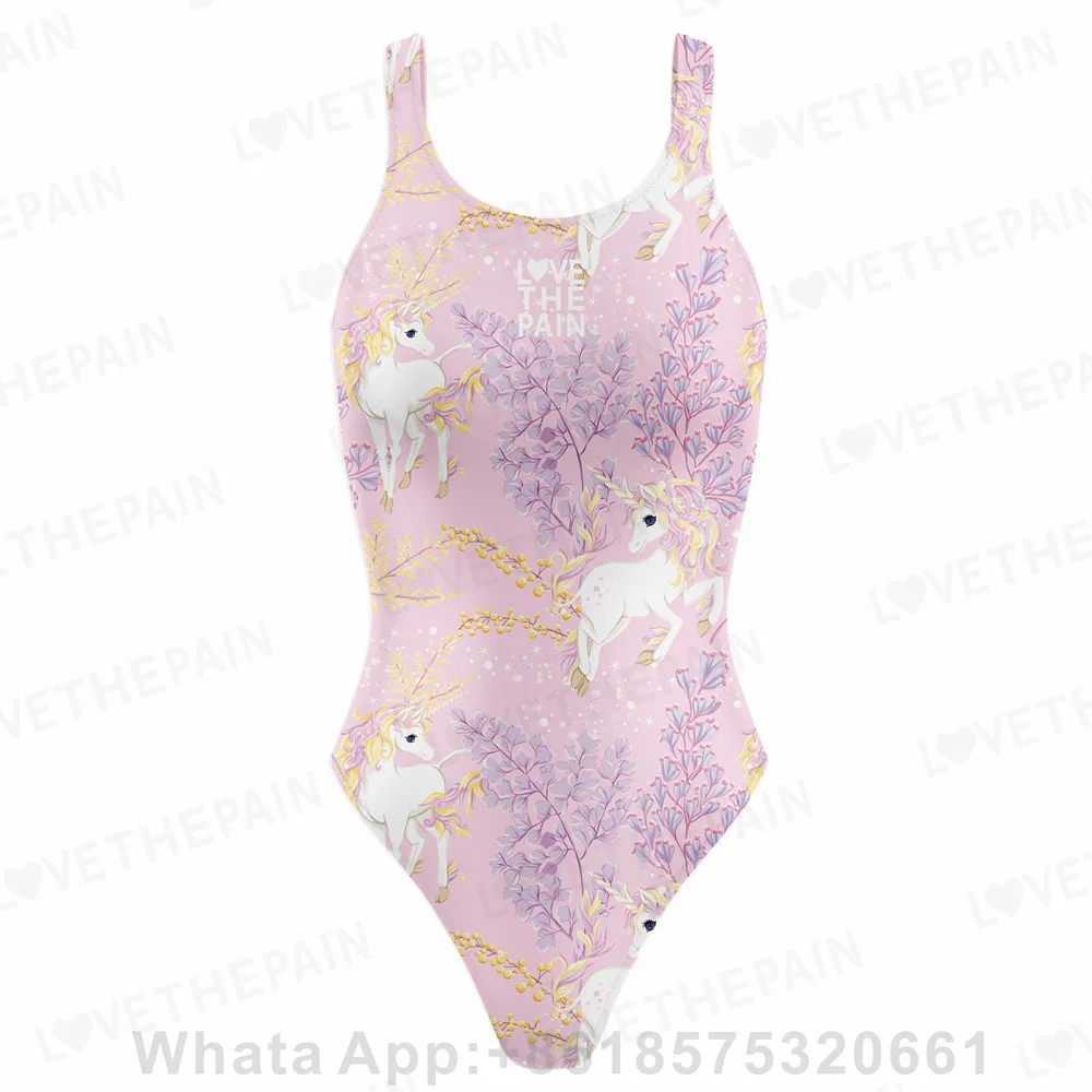 Love The Pain Female One Piece Sexy Back Swimsuit Multi -function Training Swimwear Bathing Suit Beach Wear Bodysuit 2023 New
