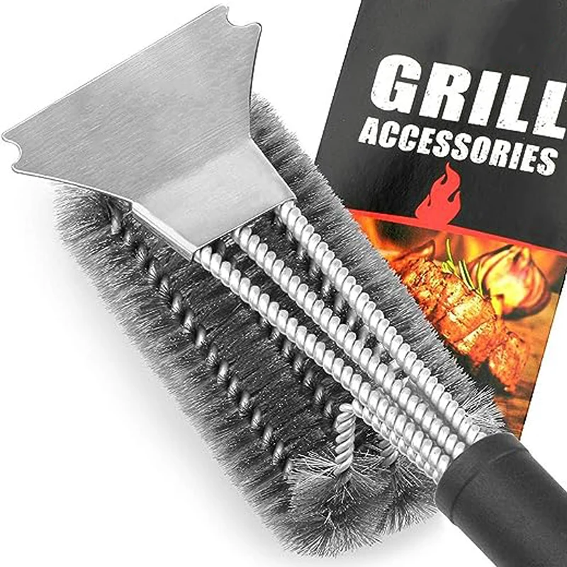 

BBQ Grill Brushes Barbecue Scrapper Accessories Cleaning Brush Tools Outdoor Cleaner Stainless Steel Bristles Wire Kitchen Clean