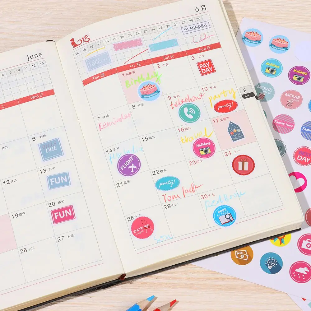 2 листа/набор наклейки на стену и календарь | Канцтовары для офиса дома