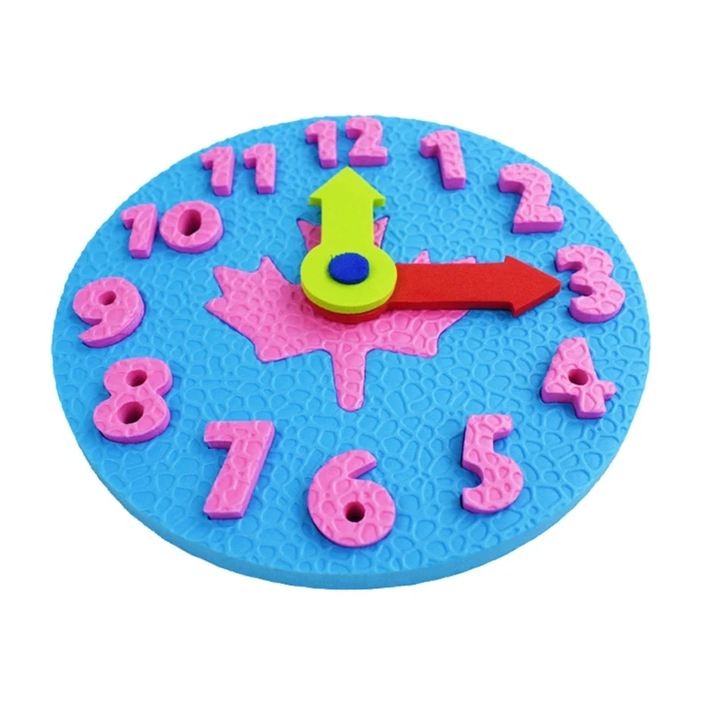 

1pc Montessori Baby Teaching Clock for Activity Centers EVA DIY Clock Stimulation Activity Colorful Clock for Teaching