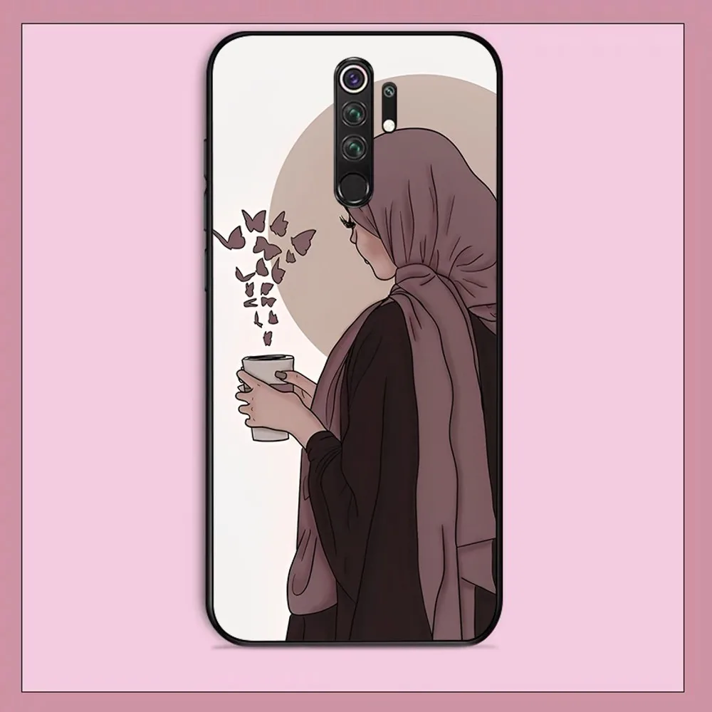 ł arabski hidżab dziewczyna etui na telefon dla Redmi Note 4 X 5 A 6 7 8 Pro T 9 9S 10 11 11S 11Epro PocoM3pro
