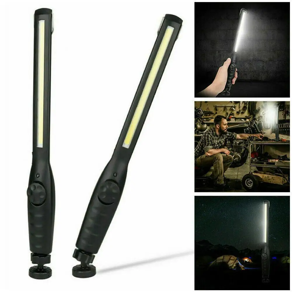 Protable Spotlight COB LED Work Light Mechanic Inspection Torch Flashlight USB Rechargeable Outdoor Lamp Black Color