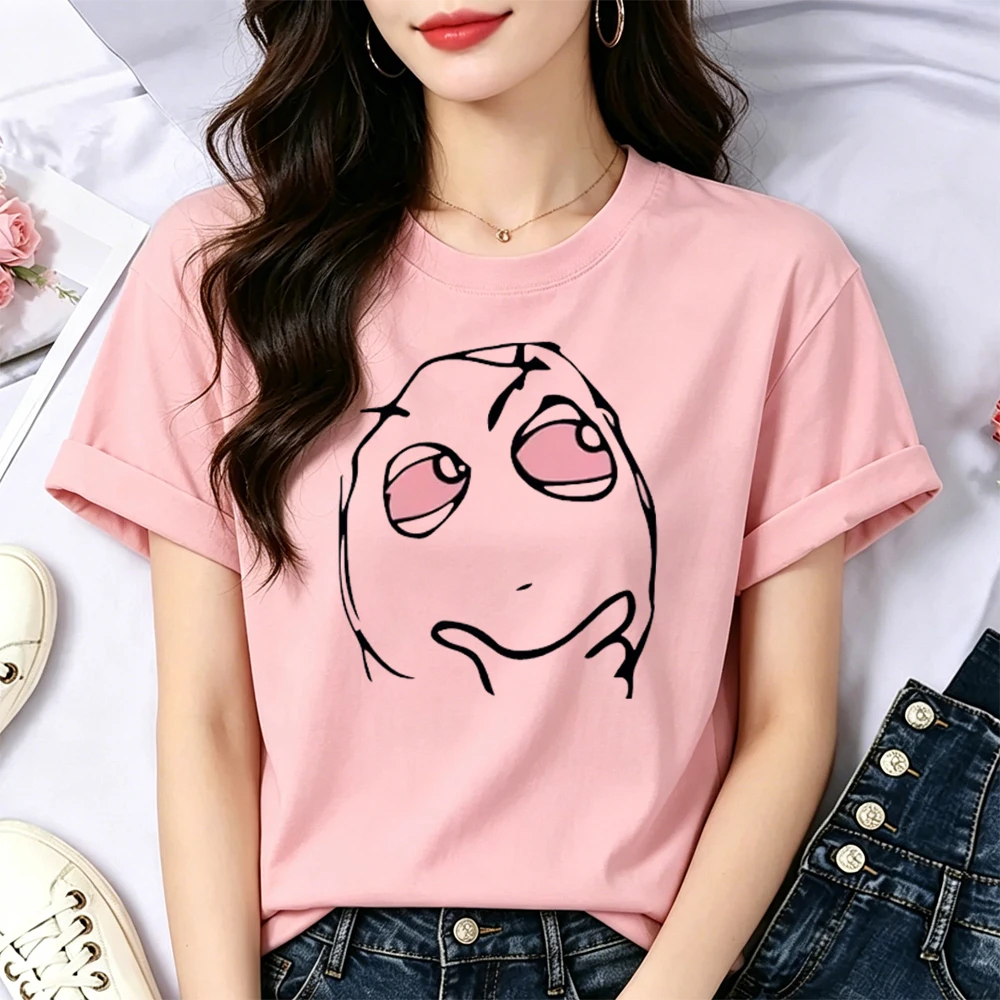Фото Футболка с принтом Trollface, винтажная японская футболка для подростков, милый японский эмо-стиль, для вечеринок №3