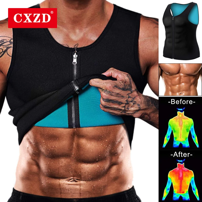 

CXZD Men Shapers Shapewear Waist Trainer Slimming Vest Belly Control Man Modeling Underwear Corset Fat Burner Workout Tank Tops