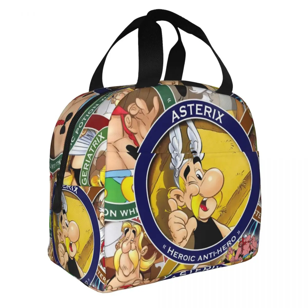 Asterix Obelix Lunch Bento Bags Portable Aluminum Foil thickened Thermal Insulation Oxford Cloth Lunch Bag for Women Men Boy