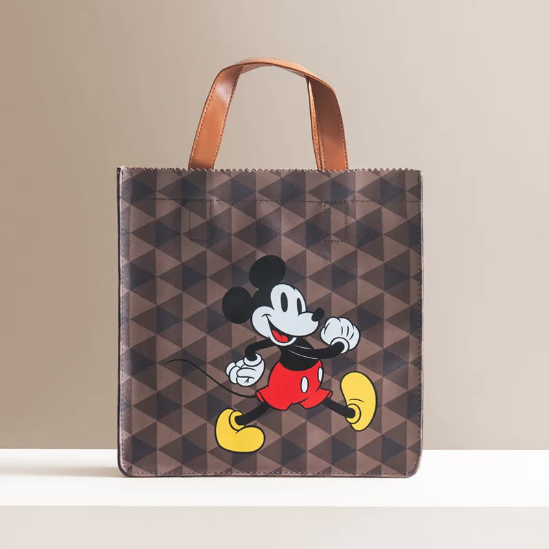 High quality genuine Disney Mickey handbag, casual fashion checkerboard pattern multi-functional Disney shoulder bag