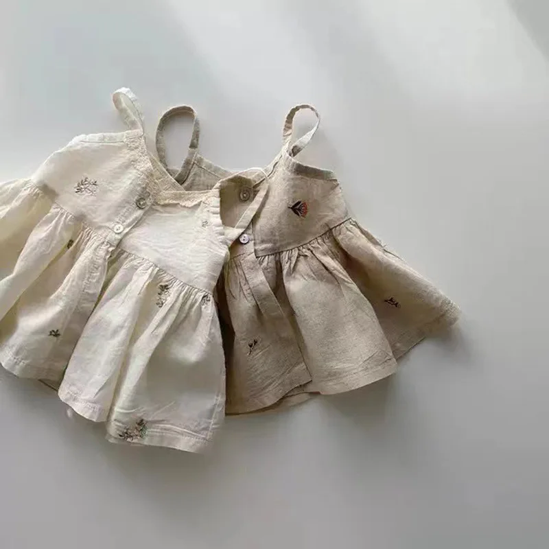 

Infant children's summer bag fart clothes baby sling floral vest suspender skirt cute children's skirt children's clothing