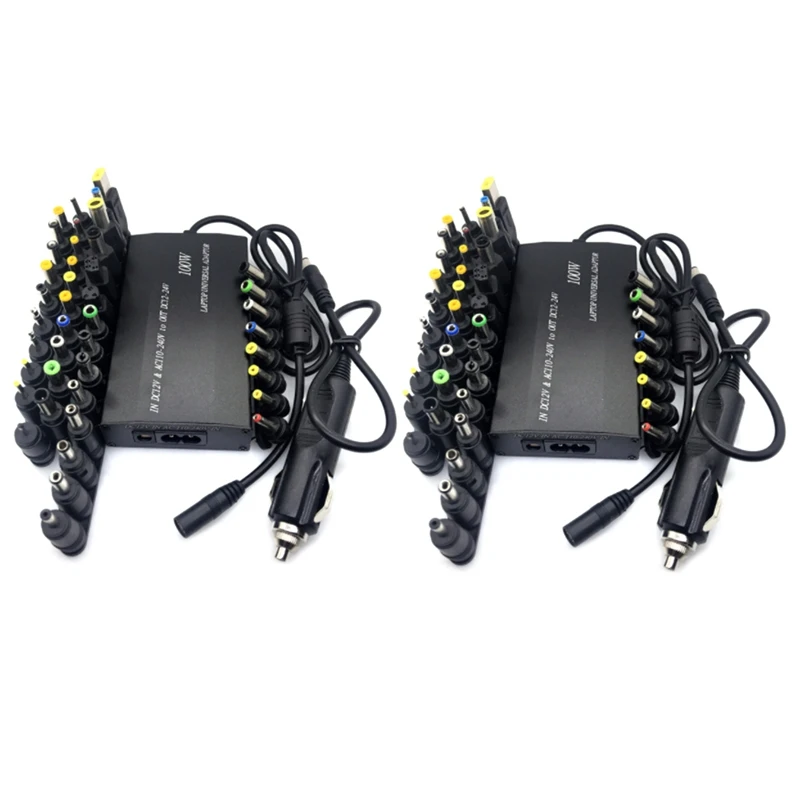 

2X Universal 5V-24V AC Power Adapter Adjustable Home Charger USB5V Power Supply 100W 5A Laptop With 34Pcs DC Connector