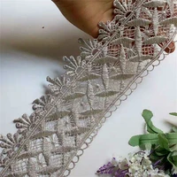 2 yards gray flower lace trims for dress costume trimmings applique home textiles ribbon diy crafts sewing lace fabric 9 5 cm