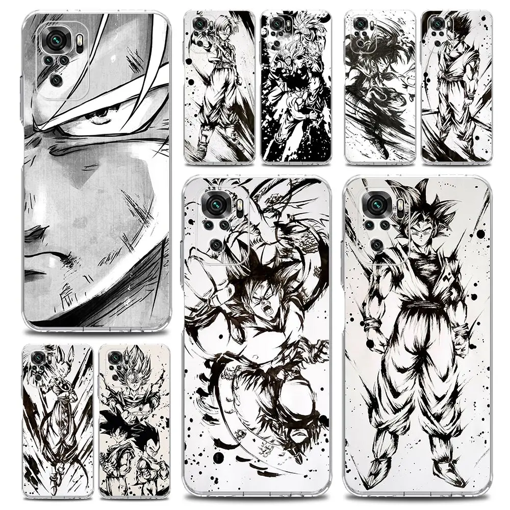 

Dragon Ball Anime Painting Art Phone Case For Xiaomi Redmi Note 11 9S 9 8 10 Pro 7 8T 9C 9A 8A K40 Pro 11T 5G Clear Cover Coque