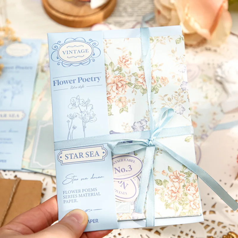 

40PCS Retro Fragmented Flowers Material Paper Aesthetic Journal Accessories Stickers Sketchbook Background paper Diary planner
