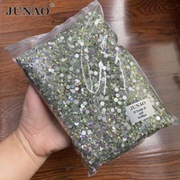 junao wholesale ss6 ss8 ss10 ss12 ss16 ss20 ss30 crystal ab glass rhinestone flat back crysals non sewing strass art decoration