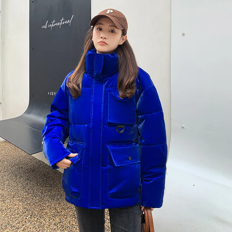 2022 New Puffer Winter Down Loose Jacket Women Thick Coat Woman Shining Quicksand Parkas Warm Female Cotton Padded Clothes