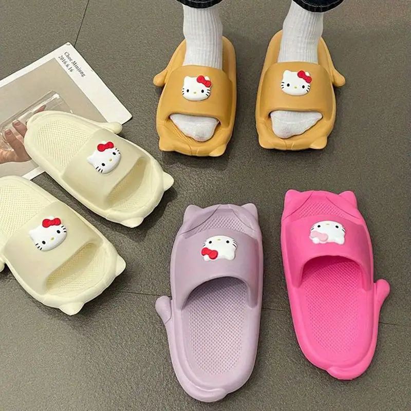 

Kawaii Anime Sanrio Hello Kitty Stuff Cute Cartoon A Flip-Flops Summer Anti-Slip Hundred Take Home Casual Sandals Girl Gift Toys