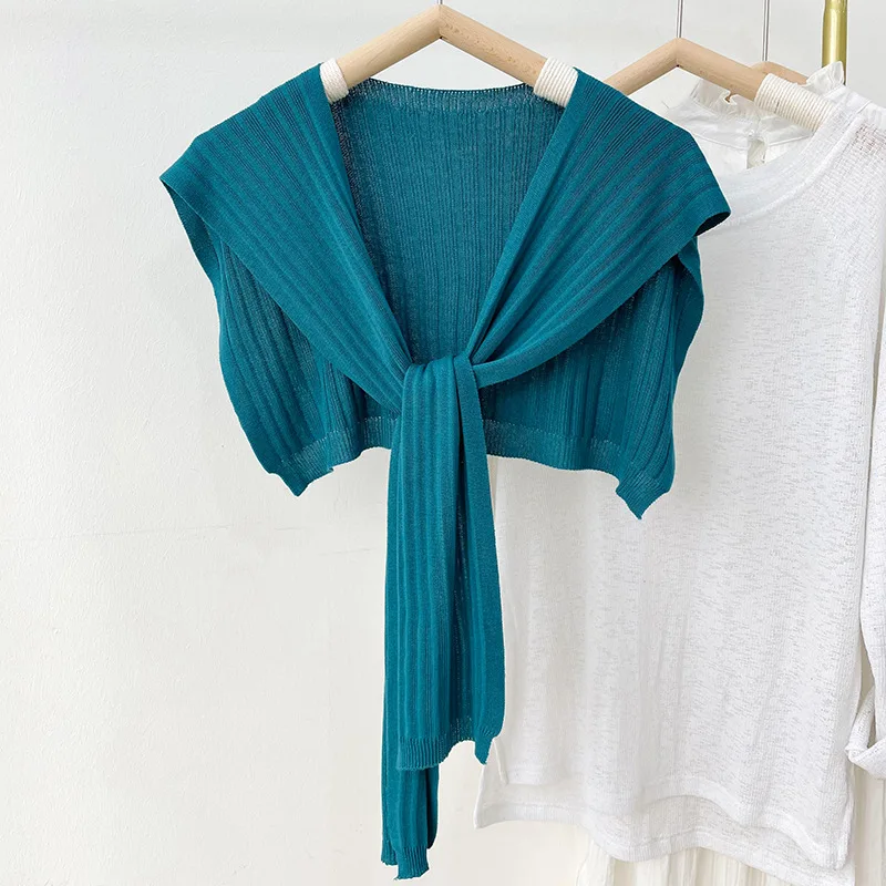 Женский шарф шаль пончо модная женская однотонная Вязаная Шаль асимметричный