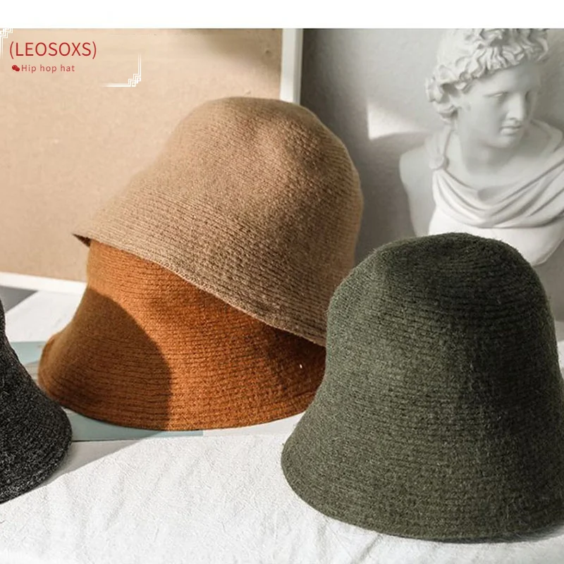 

2021 panama warm winter Women's Bucket hat for teens Felt wool hat for girl sautumn and winter fashion Fur Black hip hop hat cap