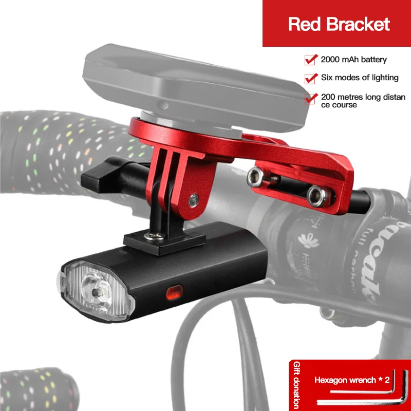 

WEST BIKING Bike Light Front 2000mAh USB Rechargeable With Gopro Bracket Holder Light Headlight Flashlight MTB Road Bike Lamp