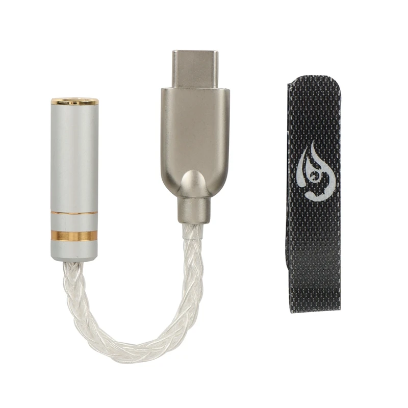 

Type-C Convert Cable Female Earphone Jack Pure Silver Wire Audio Cables