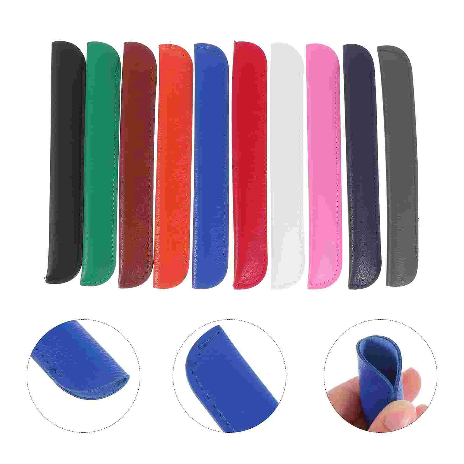 

10Pcs PU Pencil Cover Pen Protector Portable Pencil Protector Universal Pen Cover for Protection Gift Partner