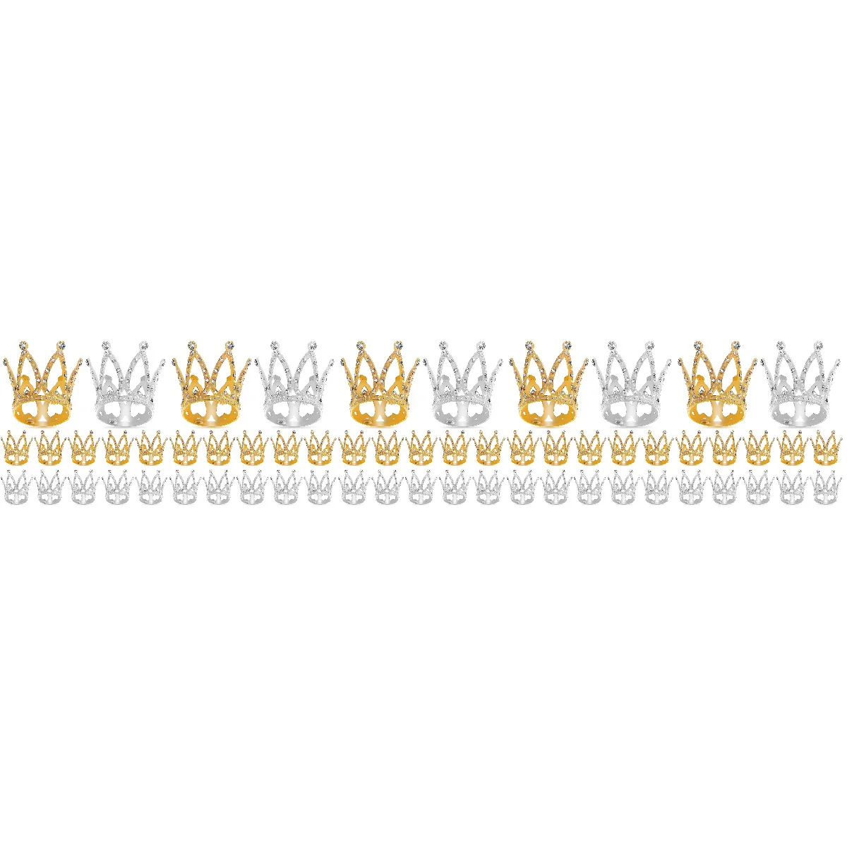 

60 Pcs Crown Bath & Bathing Accessories Gold Rhinestone Trim Flower Arrangement