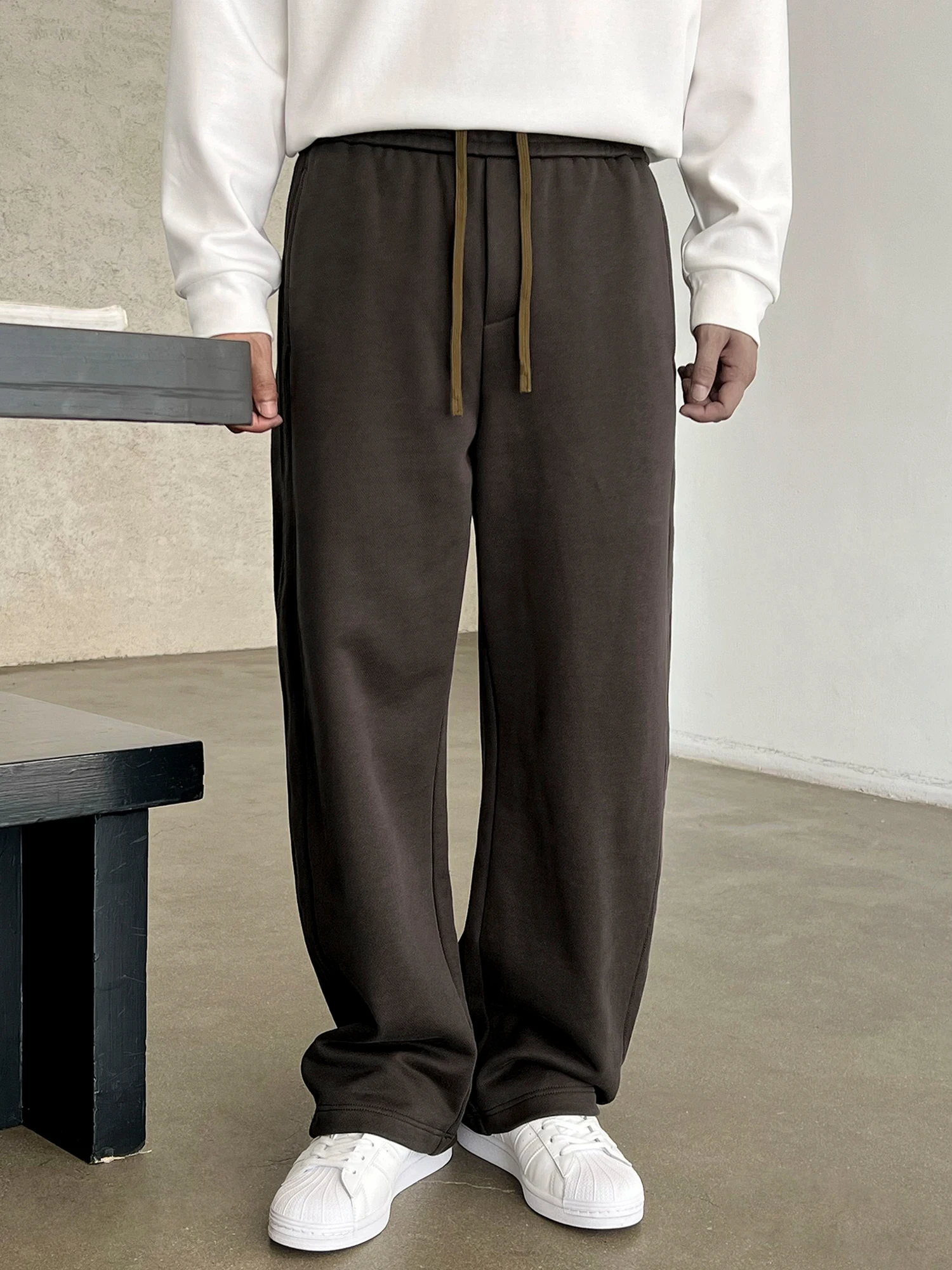 Нет. 22 Wear [Cleanfit Curved Pants] Тяжелые повседневные теплые брюки из 00% хлопка осень и зима
