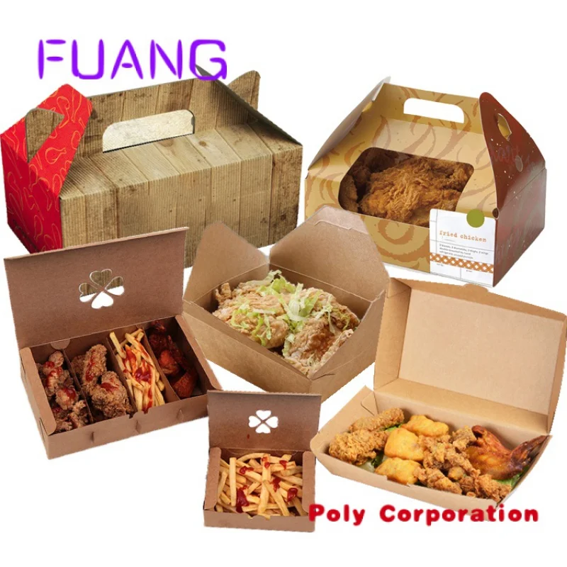 Biodegradable Eco Friendly Leak Proof To Go Kraft Food Packaging Disposable Paper Lunch Box Kraft Paper Food Container