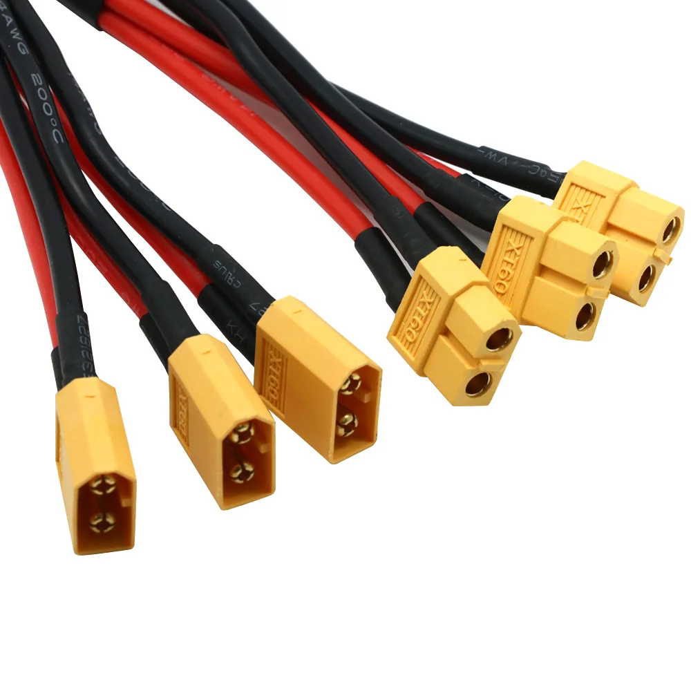 XT60 Parallel Battery Connector Male/Female Cable Dual Extension Y Splitter/ 3-Way 14AWG Silicone Wire for RC Battery Motor images - 6