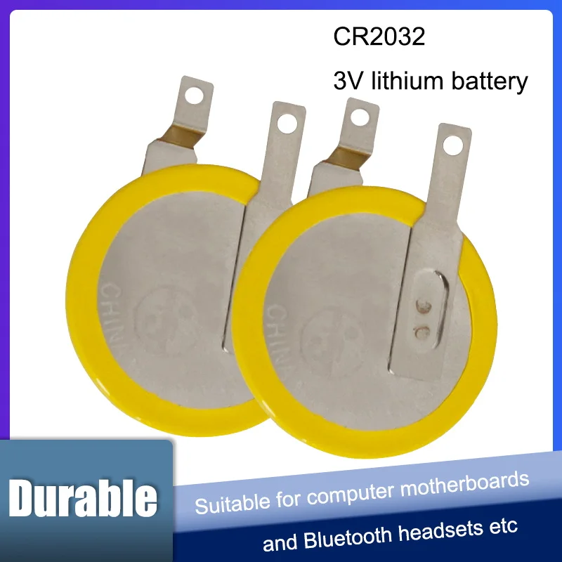 CR2032 CR 2032 с вкладками для пайки, сварки и пайки ножной контактной микросхемы, литиевая батарея 3В для калькулятора, материнской платы, монетки на кнопке.