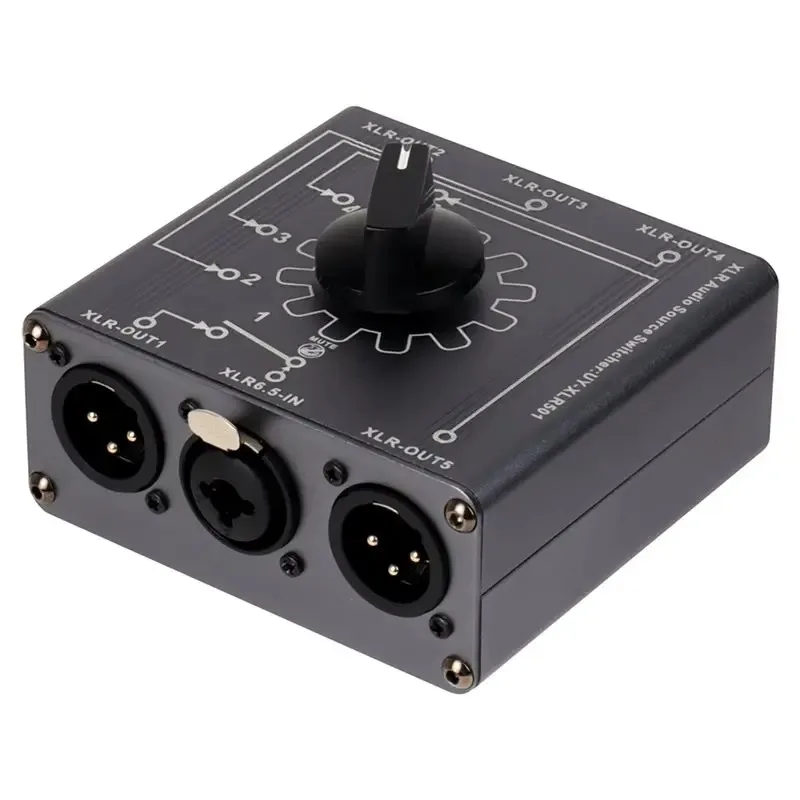 Фото 【РЕКОМЕНДУЕМ】Двусторонний XLR-аудио-переключатель-сплиттер, 1 вход 5 выходов, 5 входов 1 выход, распределительный блок сигналов №4