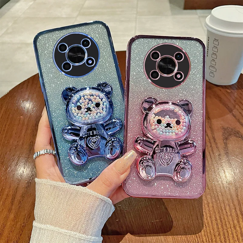 Для Honor X9 5G мягкий силиконовый Блестящий ударопрочный Гальванизированный чехол