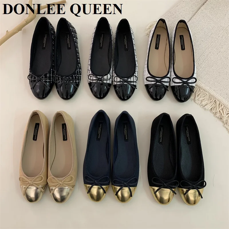

Женские балетки на плоской подошве, модные разноцветные женские лоферы с круглым носком, элегантные туфли на плоской подошве