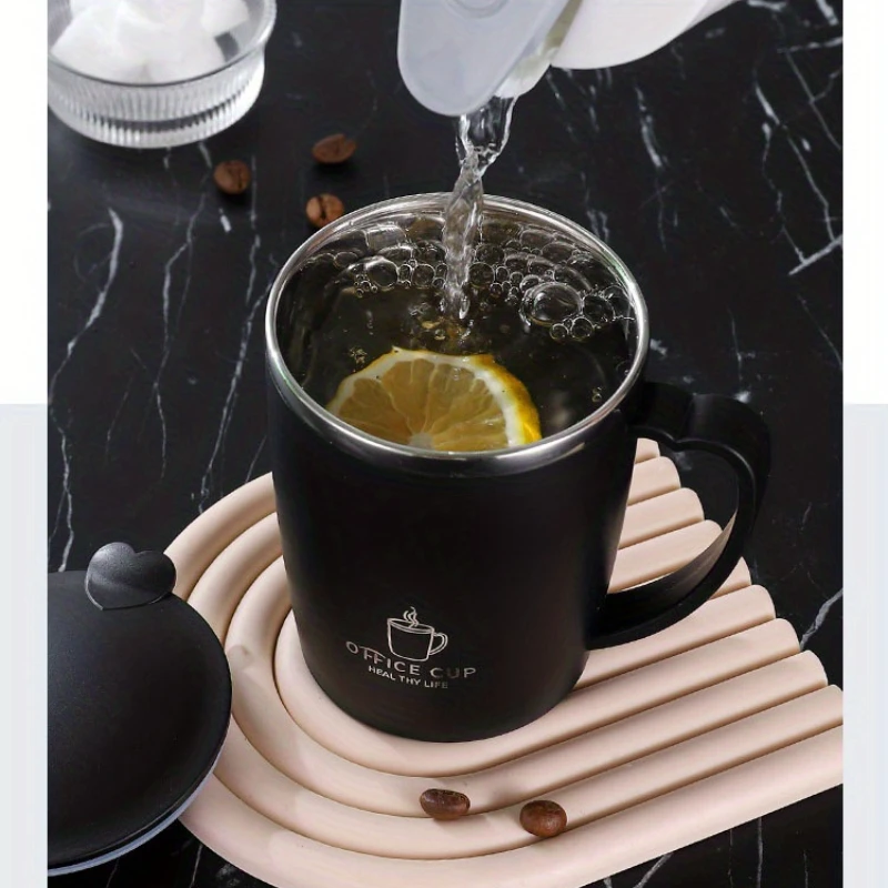 Кружка из нержавеющей стали с крышкой подходит для офиса чашки водой портативная