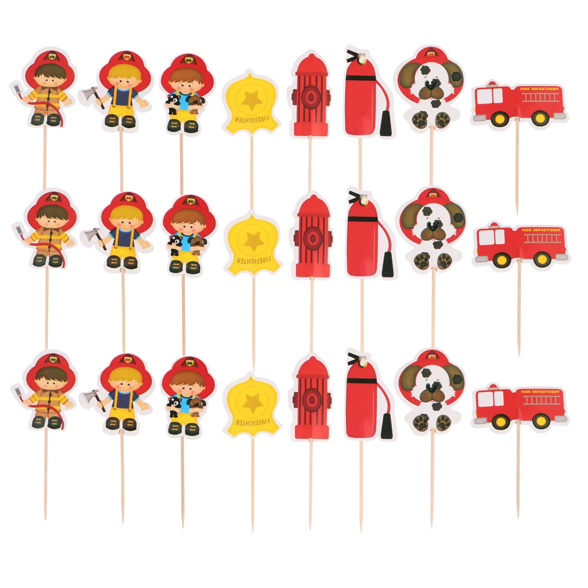 

Birthday Firefighterparty Decorations Picks Fireman Supplies Cupcake Firemen