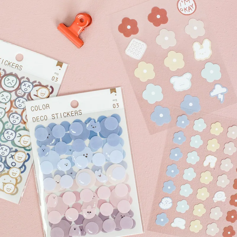 

BULA 120pcs Cute Sticky for Diary Deco Kawaii Stationery Supplies Plant Stickers Junk Journal Scrapbooking Label Stickers