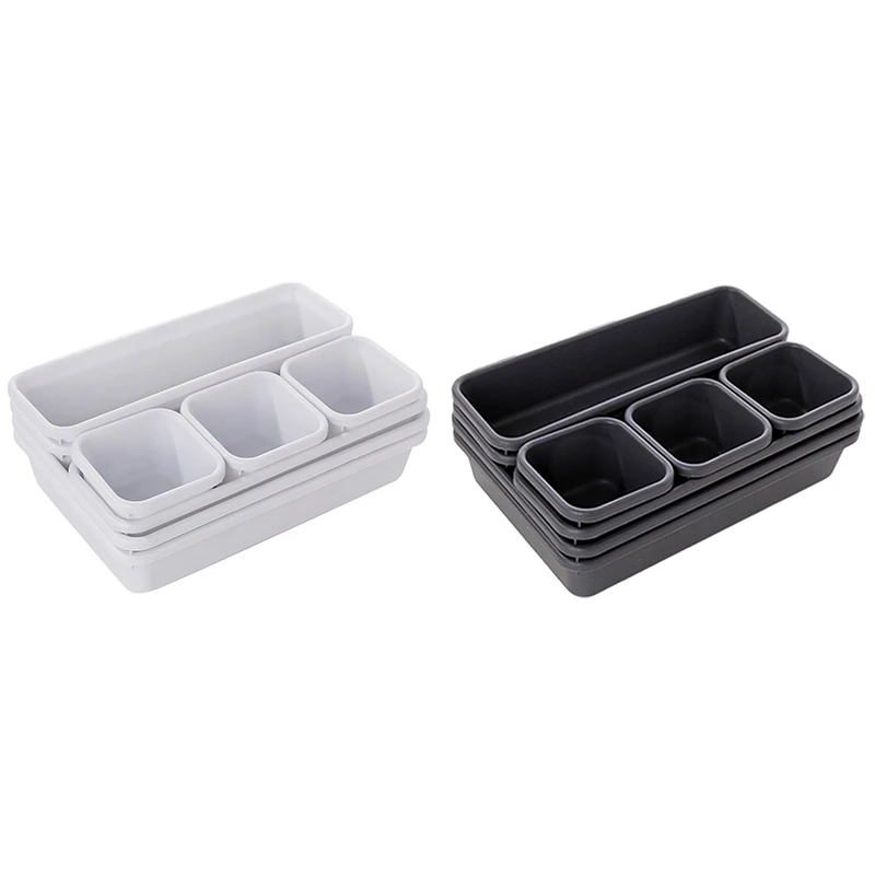 

ABHU Organizer Box Trays Home Office Storage Kitchen Bathroom Closet Desk Box Drawer Organization Tray Cutlery Stationery