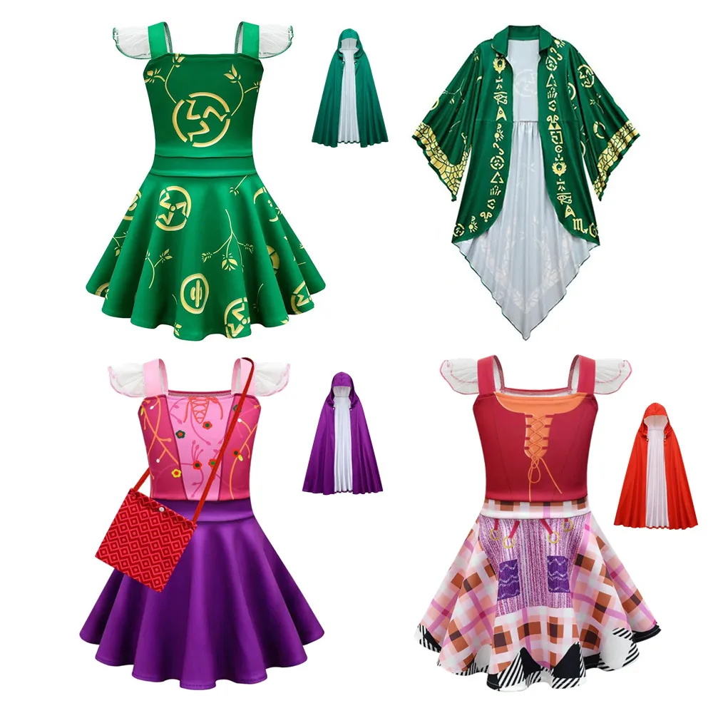 

Костюм для косплея из фильма «хокус покус 2», виннифред, Сара, Мэри, Детский костюм для девочек, винтажное платье вампира