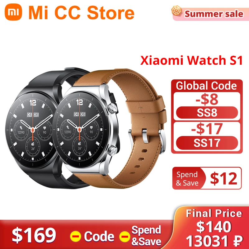 

Умные часы Xiaomi Watch S1 с поддержкой Bluetooth, 1,43 дюйма, 60 Гц