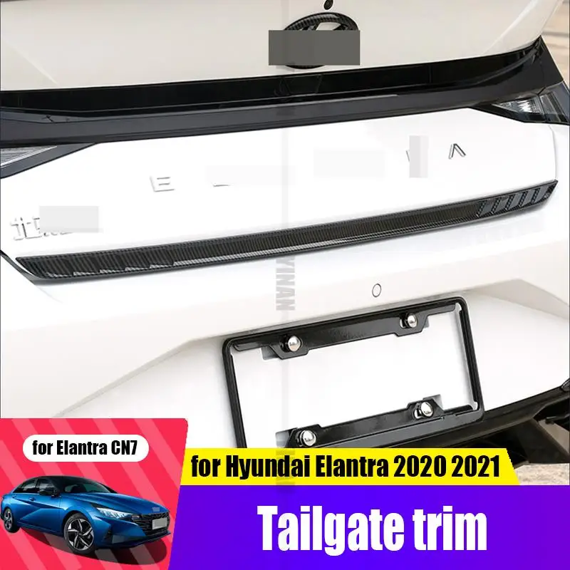 

for Hyundai Elantra CN7 2021 trunk tailgate trunk trim strips ABS electroplating exterior anti-scratch sequins