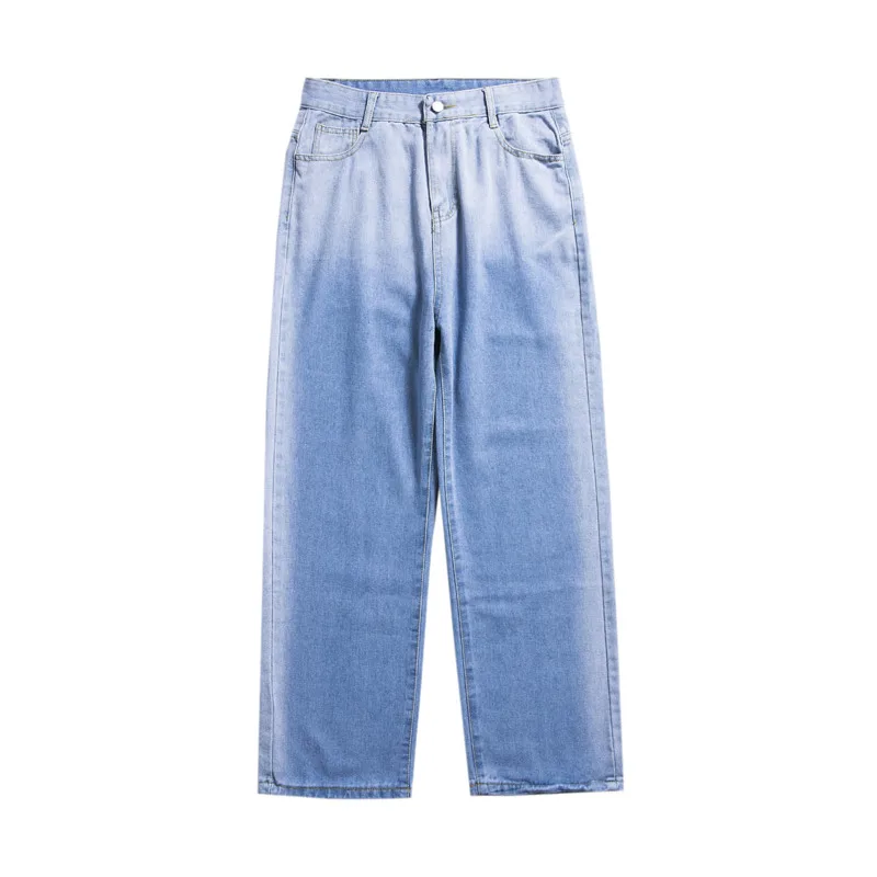 Blue Baggy Jeans Men Fashion Retro Gradient Straight Jeans Men Japanese Streetwear Hip-hop Loose Denim Pants Mens Trousers M-2XL