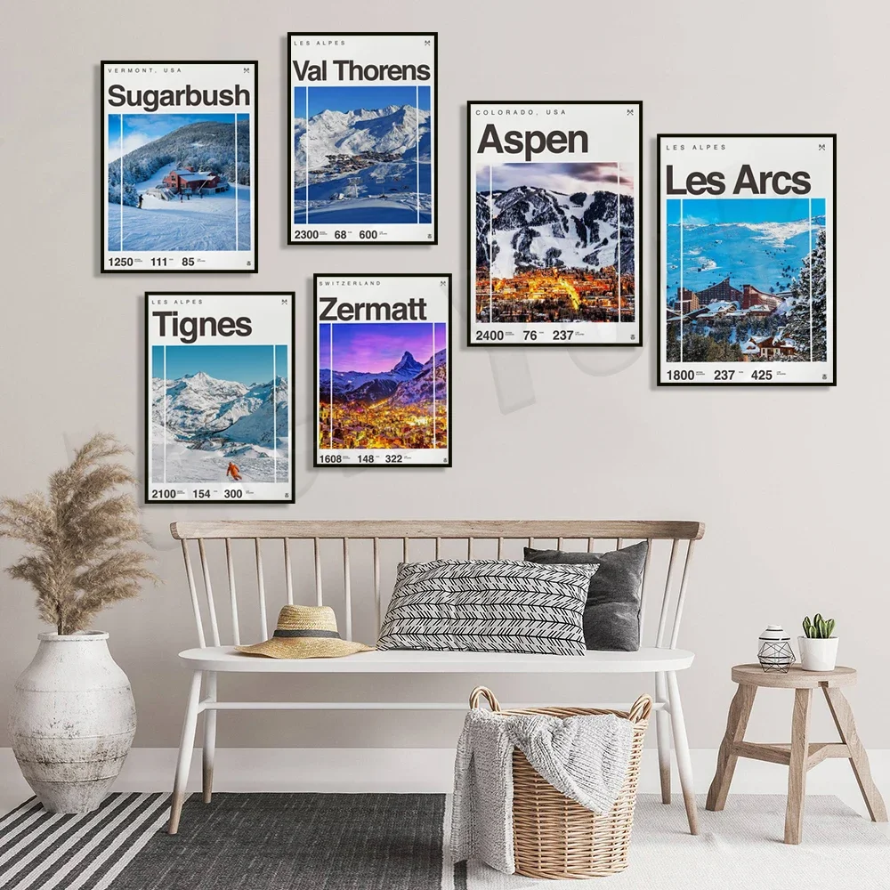 Фото Zermatt Швейцария, Aspen Colorado, Les Arcs, Val Thorens, катание на лыжах Sugarbush, Колорадо, Франция, сноуборд, постер на лыжный курорт №2